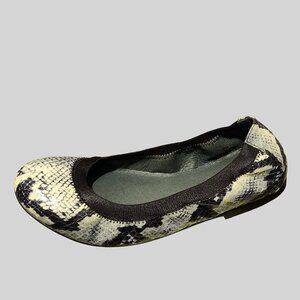 NEW Bussola Women Vassa Pitone Cloud Leather Snakeskin Print Ballet Dress Flat